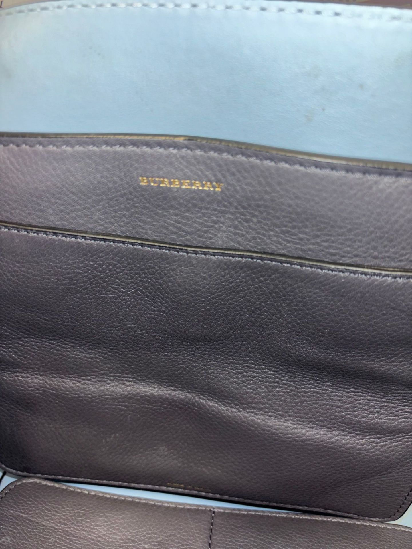 Genuine Burberry The Medium leather Belt Bag. Charcoal grey and baby blue. - Bild 13 aus 13
