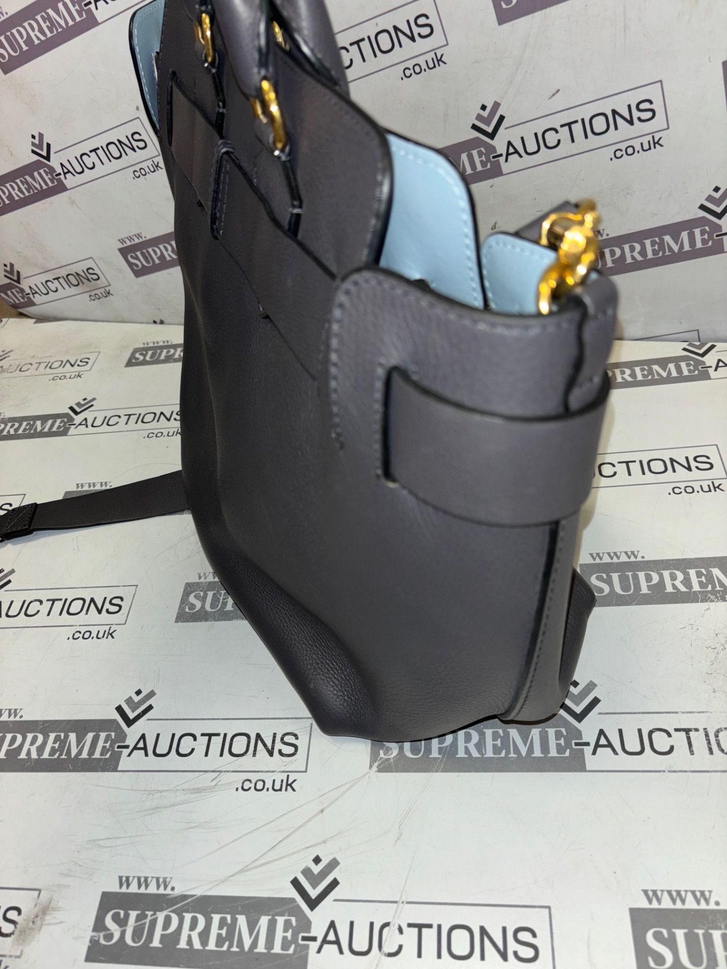 Genuine Burberry The Medium leather Belt Bag. Charcoal grey and baby blue. - Bild 9 aus 13