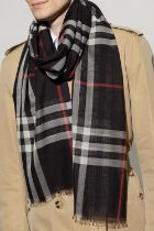 Genuine Burberry: Vintage Check Scarf 100% Cashmere Navy