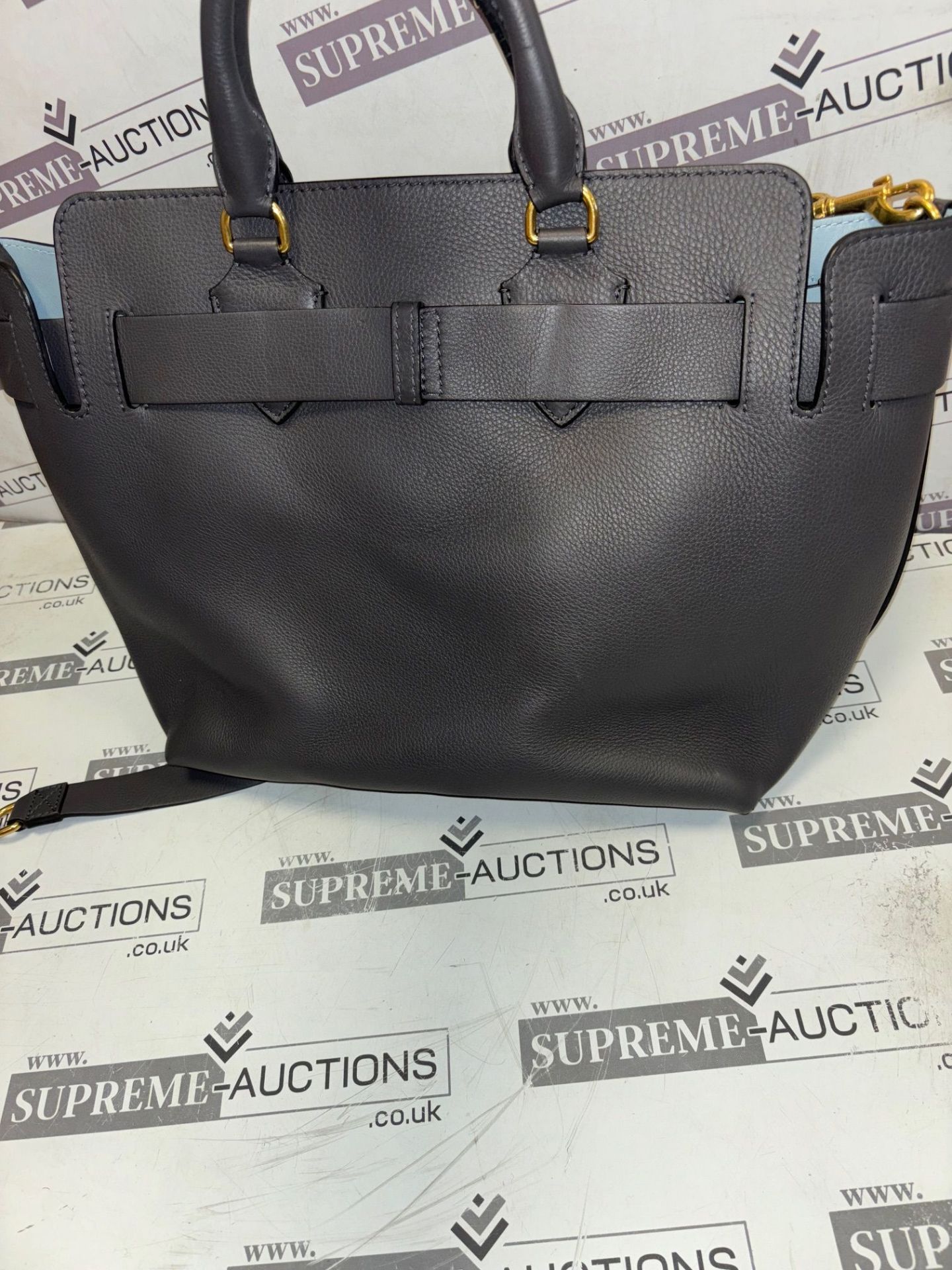 Genuine Burberry The Medium leather Belt Bag. Charcoal grey and baby blue. - Bild 8 aus 13