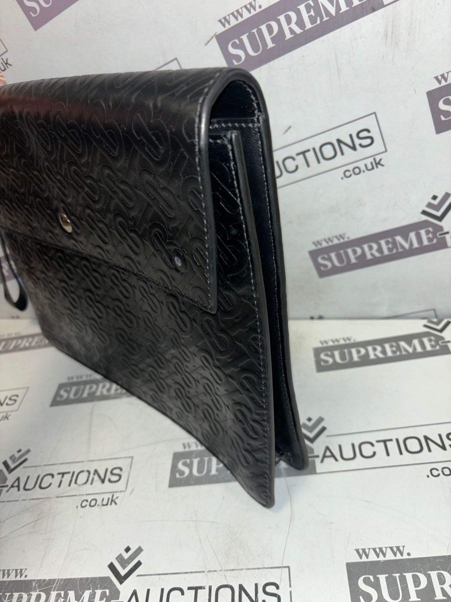 Genuine Burberry TB envelope Black Leather Clutch Bag - Image 3 of 7
