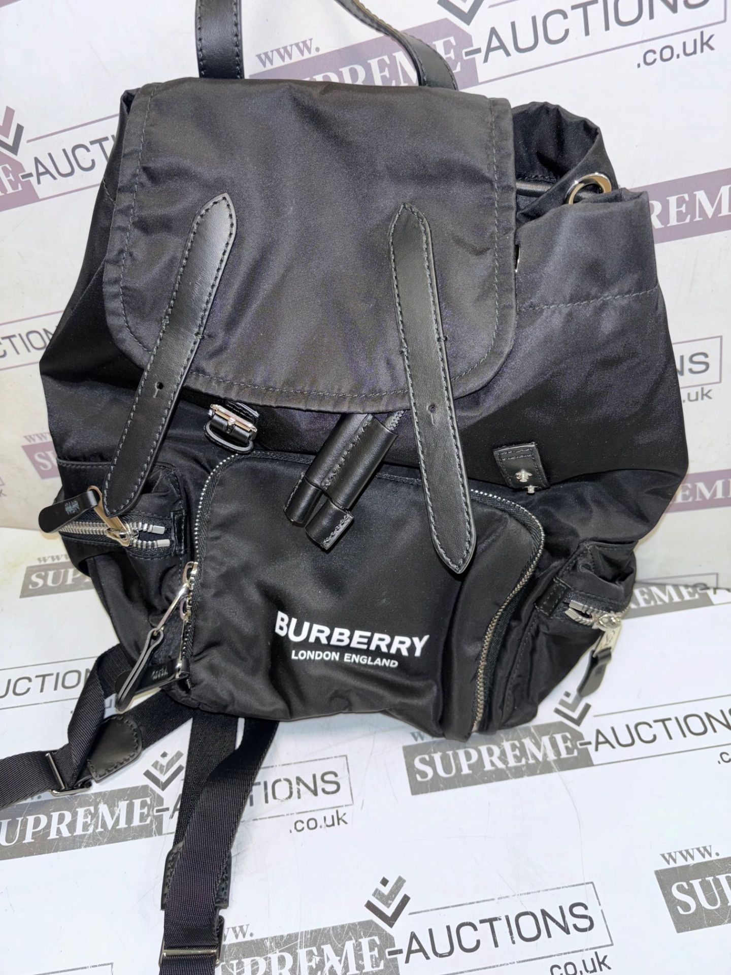 Genuine Burberry Medium Rucksack In Technical Nylon And Leather - Image 7 of 9