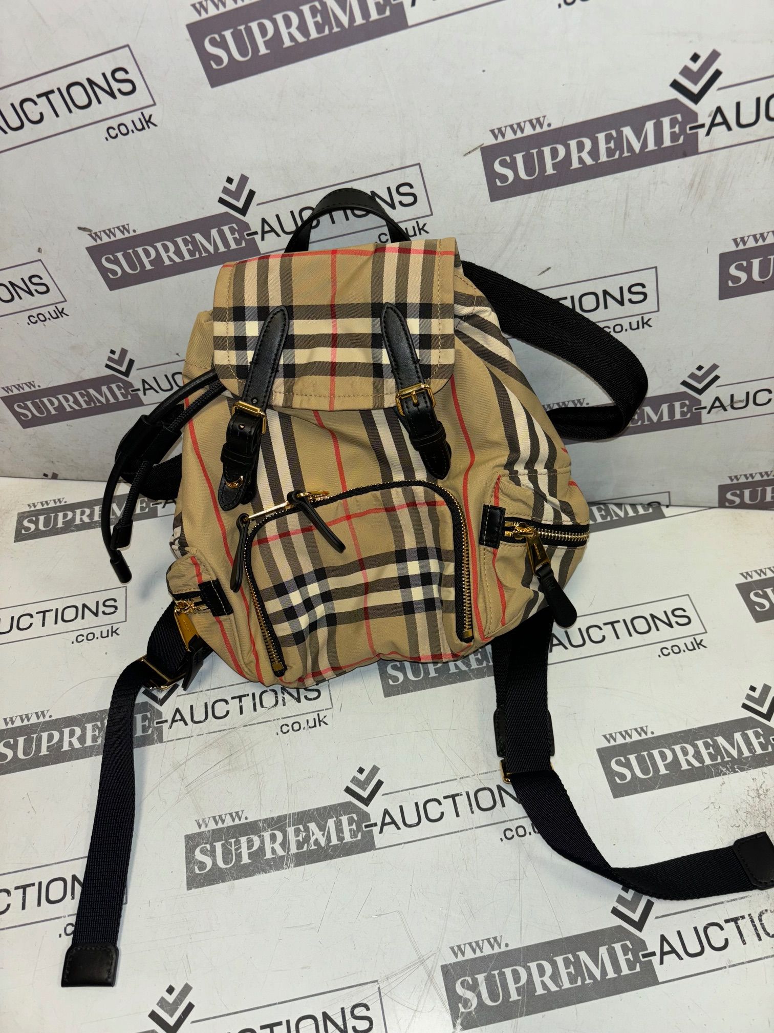 Genuine Burberry Vintage Check Mini Backpack - Image 3 of 5