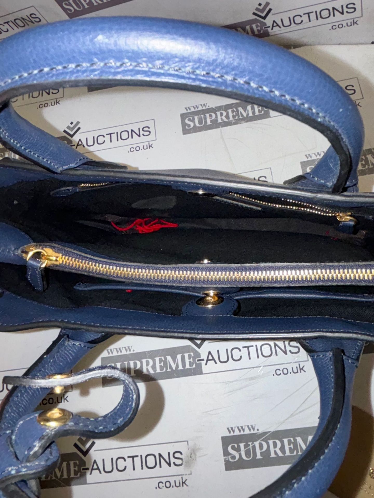 Genuine Burberry banner leather handbag Navy. (strap not included) - Image 11 of 12