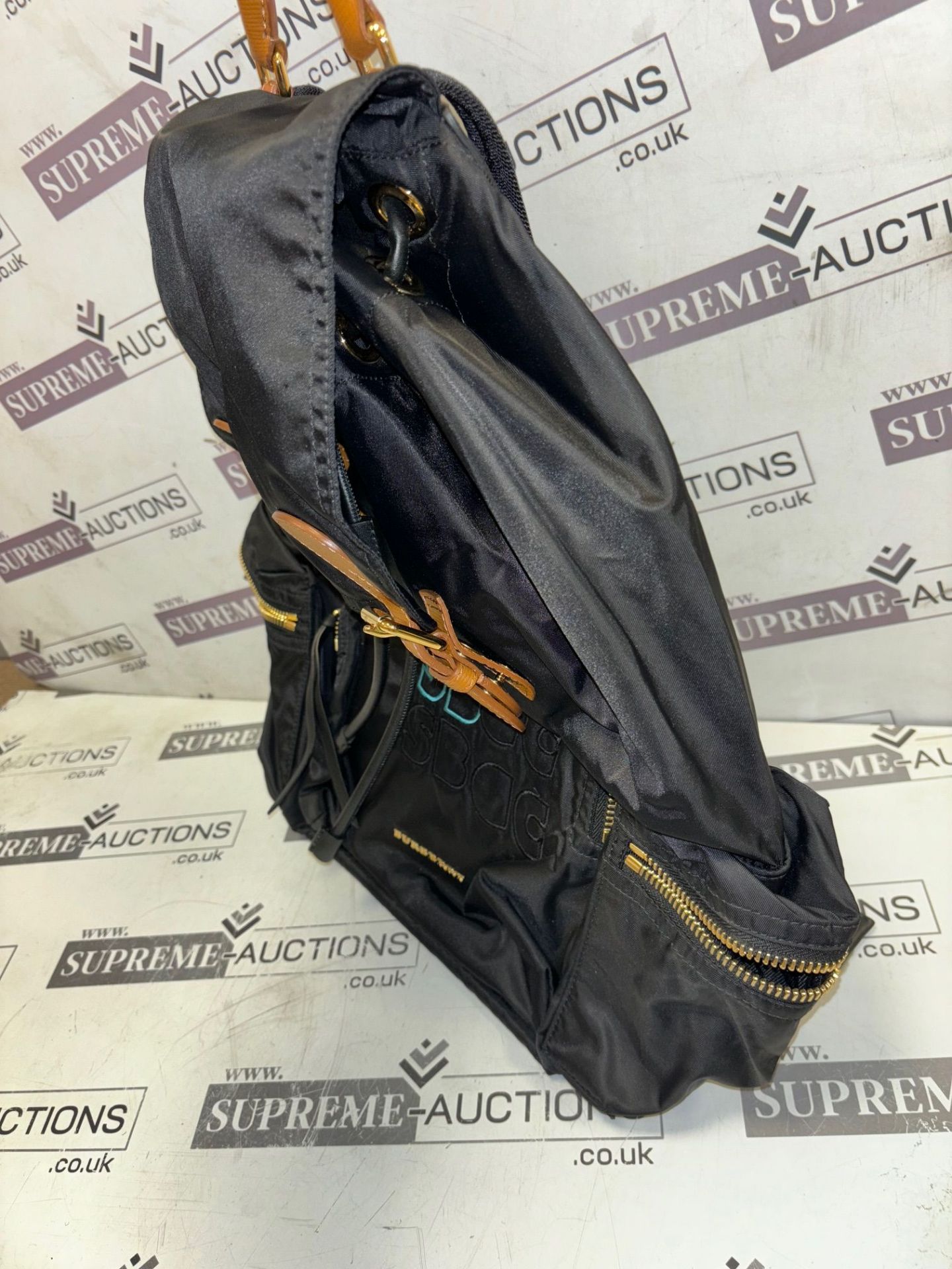 Genuine Burberry Nylon Medium Rucksack Backpack Black, personalised SBDC. Used for training. - Image 3 of 6