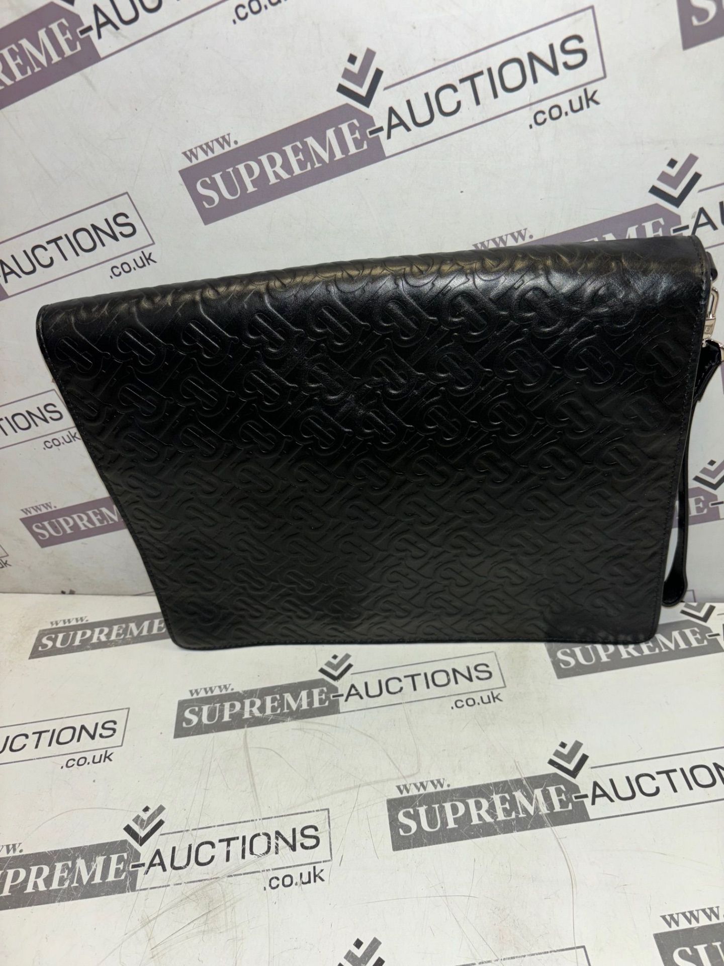 Genuine Burberry TB envelope Black Leather Clutch Bag - Image 4 of 7