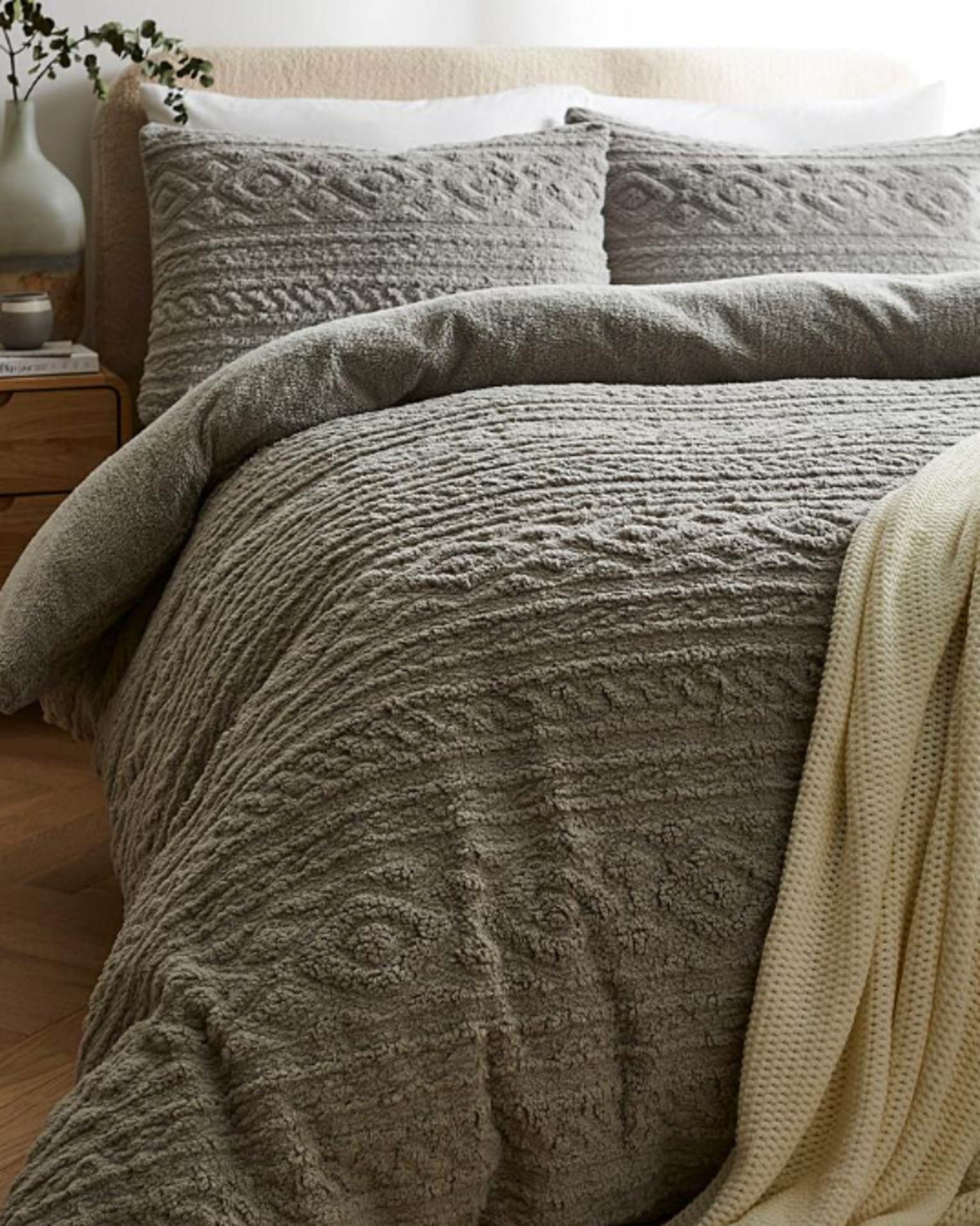 Pipin Cuddle Fleece Duvet Cover Set - Grey - ER22