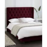 Allegra Winged Velvet Bed Frame - ER24