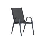 6x Outdoor Stacking Garden Chairs - Charcoal - ER27
