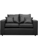 Alicante leather 2 seater sofa - Black - ER23