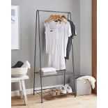 Metal Clothes Rail With 2 Shelves Grey - ER27