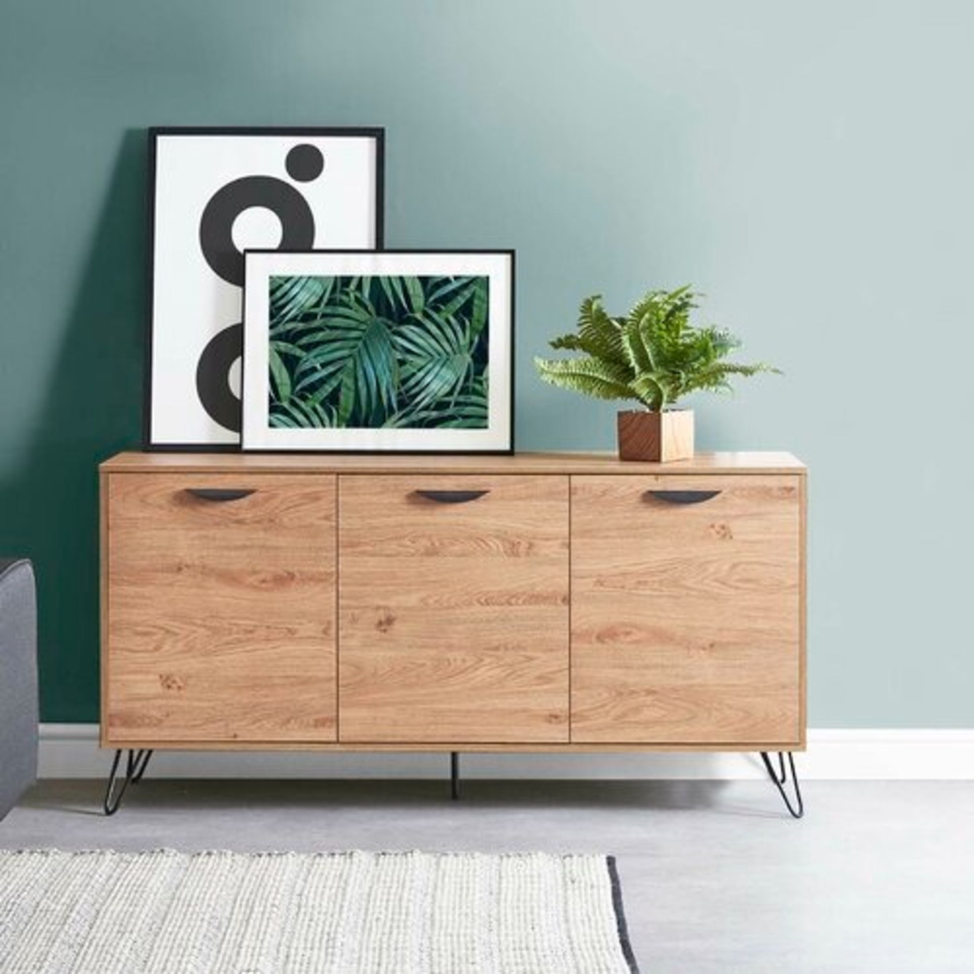 Capri Oak Effect 3 Door Sideboard - ER35