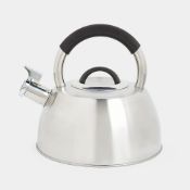 Silver Stainless Steel Whistling Stove Top Kettle - 2.5L - ER35