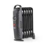 6 Fin 800W Oil Filled Radiator - Black - ER51