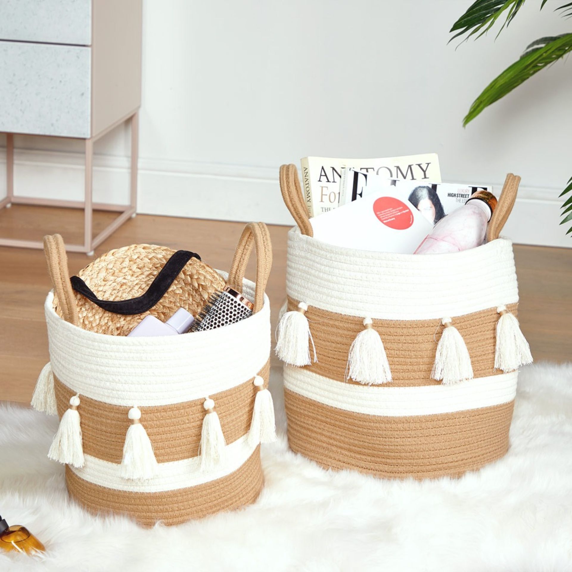 Jute Tassel Storage Baskets - ER35