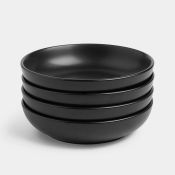 4pc Matte Black Pasta Bowl Set - ER38