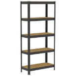 Home Vida 5 Tier Black Garage Shelf - ER38