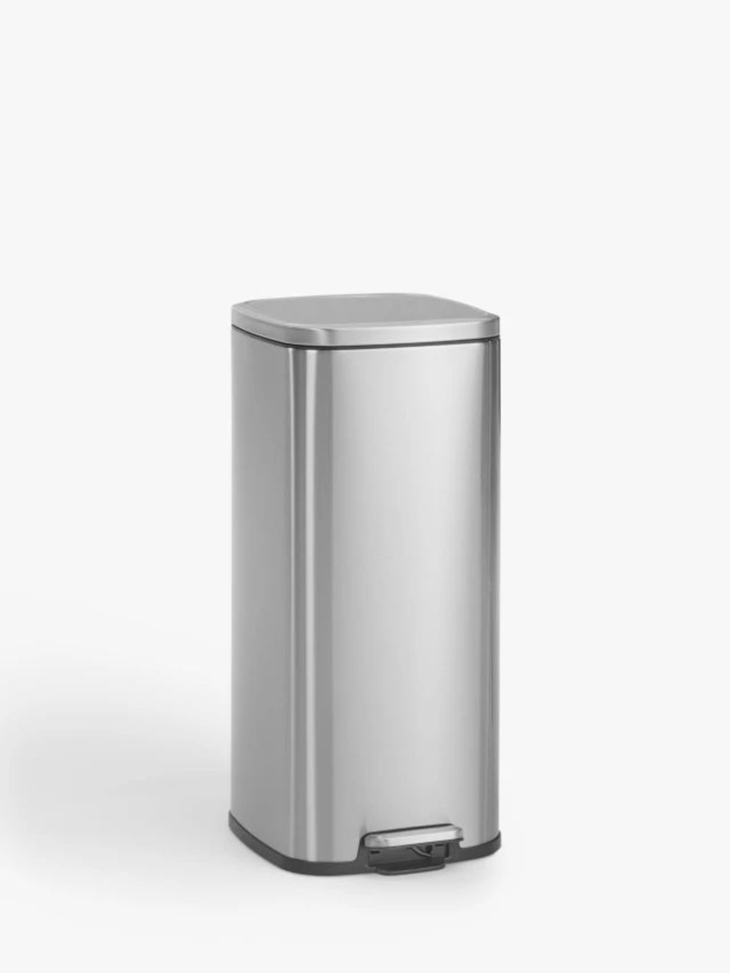 John Lewis ANYDAY Pedal Bin, 30L, Stainless Steel. - EBR1. A compact, colourful, curved edge pedal