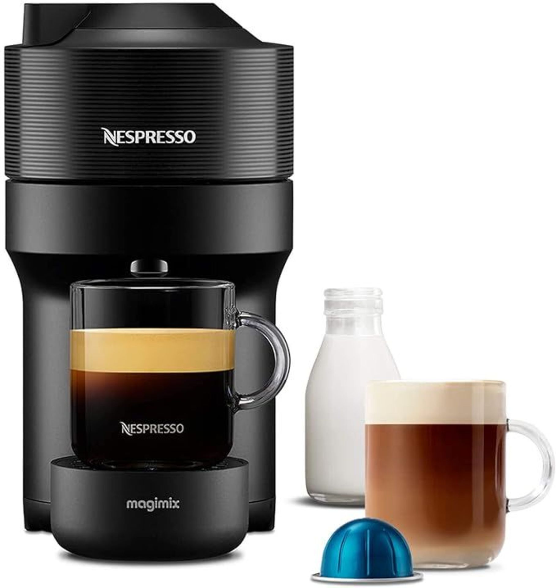 Nespresso Vertuo Pop Automatic Pod Coffee Machine for Americano, Decaf, Espresso by Magimix in