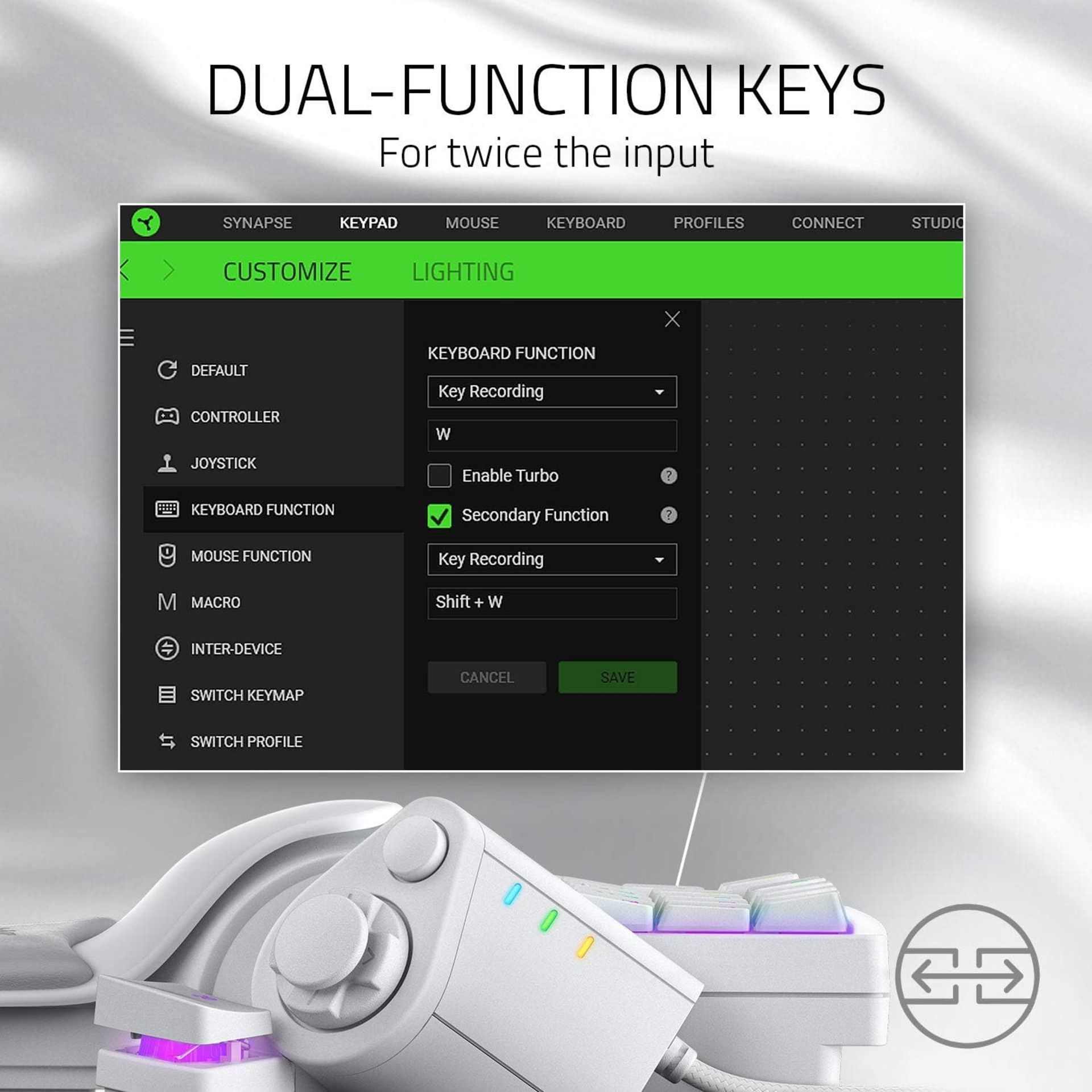 BRAND NEW FACTORY SEALED RAZER Tartarus Pro Mercury Gaming Keypad. RRP £129. 32 Keys for More - Image 7 of 7