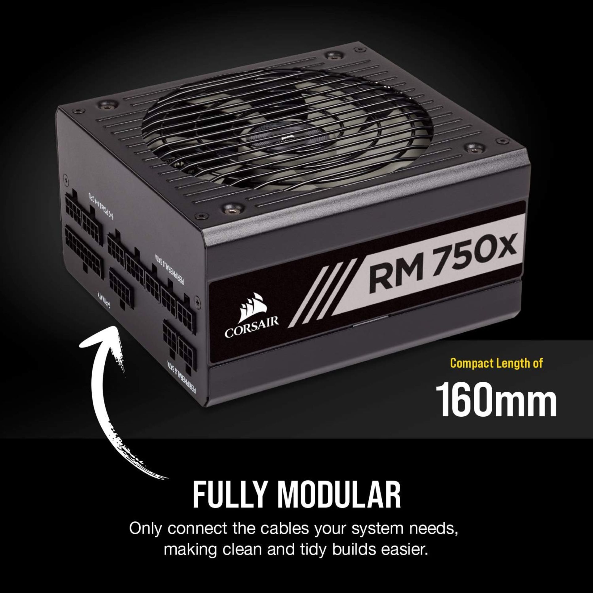 BRAND NEW FACTORY SEALED CORSAIR RM750x 80 PLUS Gold 750 W Fully Modular ATX Power Supply Unit. - Image 5 of 10