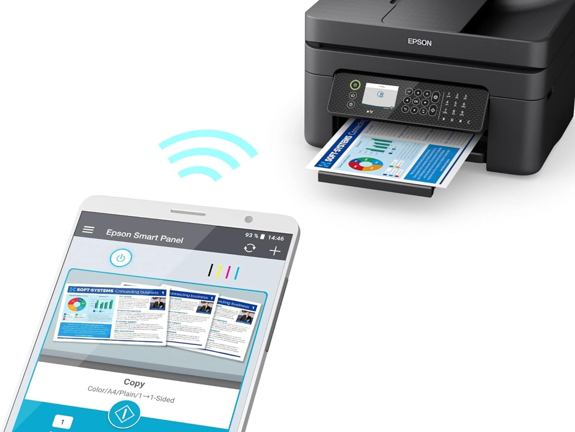 EPSON WF-2950DWF A4 Multifunction Wireless Inkjet Printer. RRP £99.99. (R6R). COMPACT AND - Image 8 of 9