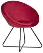 Velvet Accent Chair Red FLOBY RRP £100 - ER20