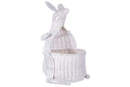 Rattan Kangaroo Basket White KAPITI RRP £200 - ER23