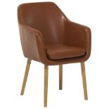 Faux Leather Dining Chair Golden Brown YORKVILLE RRP £150 - ER20