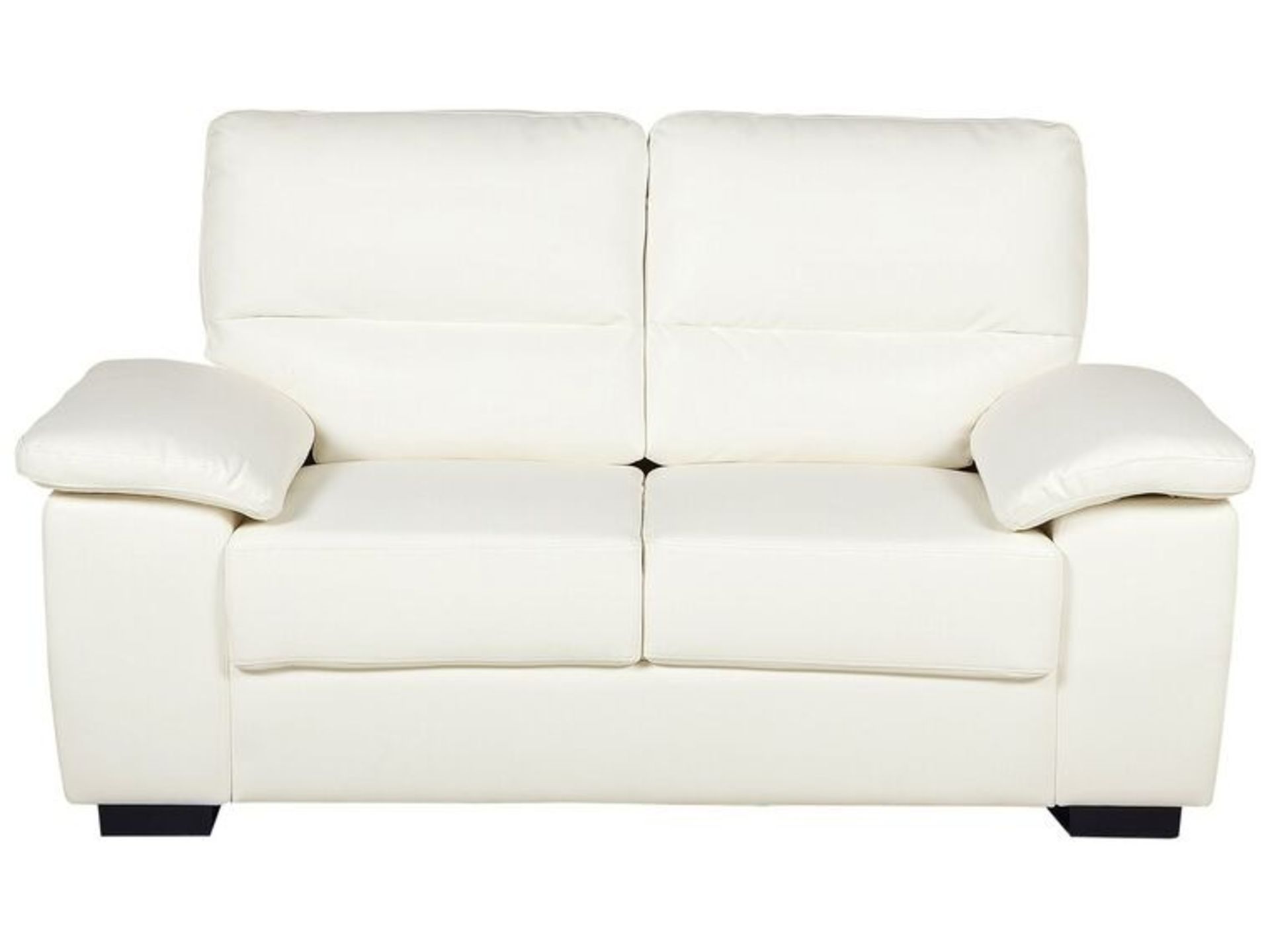 2 Seater Faux Leather Sofa Cream VOGAR RRP £600 - ER20