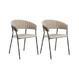 Set of 2 Velvet Dining Chairs Taupe MARIPOSA RRP £250 - ER20
