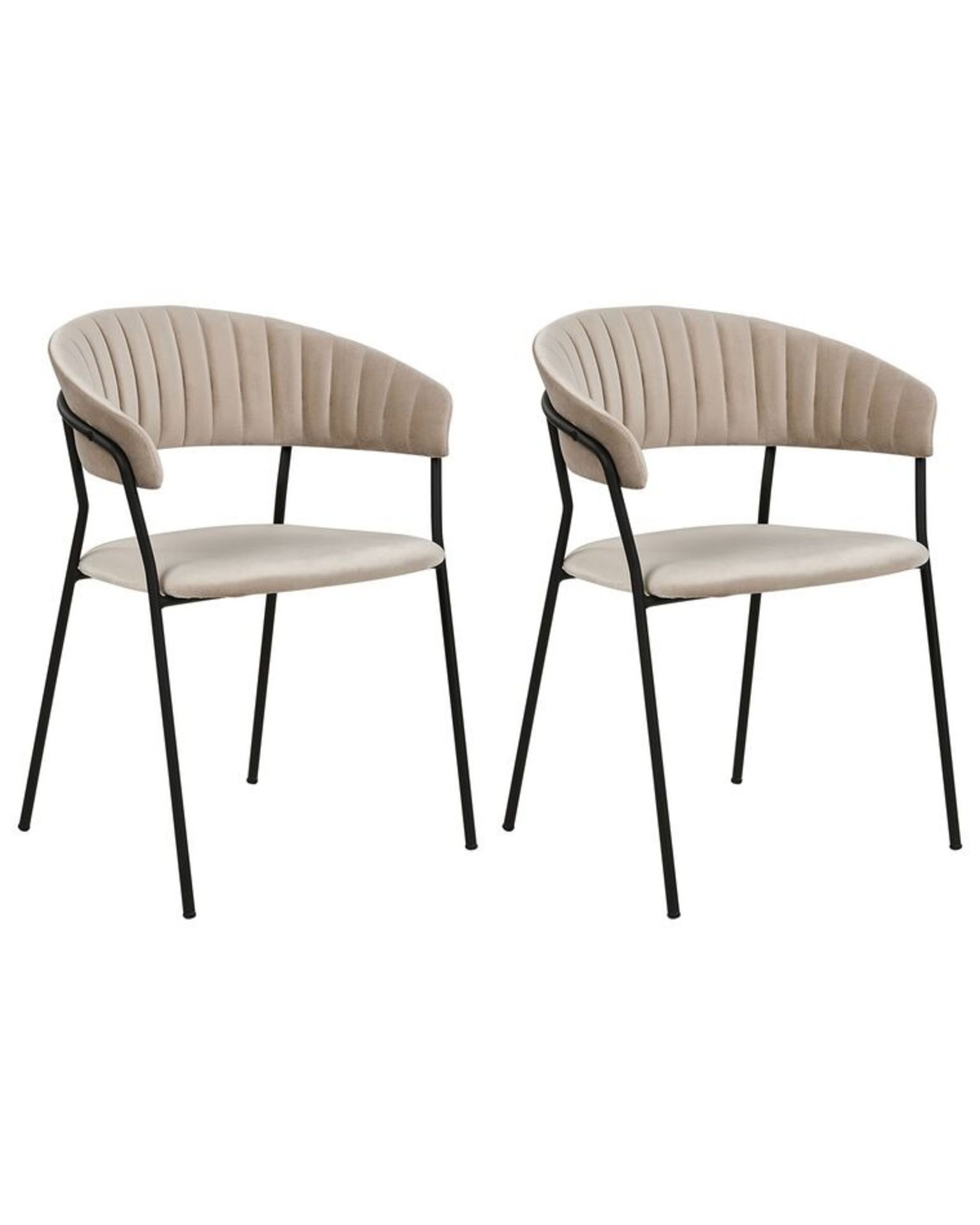 Set of 2 Velvet Dining Chairs Taupe MARIPOSA RRP £250 - ER20