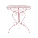 Metal Garden Bistro Table ø 70 cm Pink ALBINIA RRP £100 - ER20