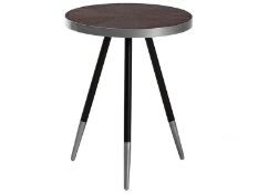 Side Table Dark Wood with Silver RAMONA RRP £150 - ER20