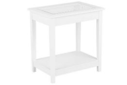 End Table with Glass Top White ATTU RRP £150 - ER23