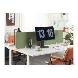 Bundle of 10x Wally Desk Screens 130 x 40 cm Green. - ER24. RRP £239.99.