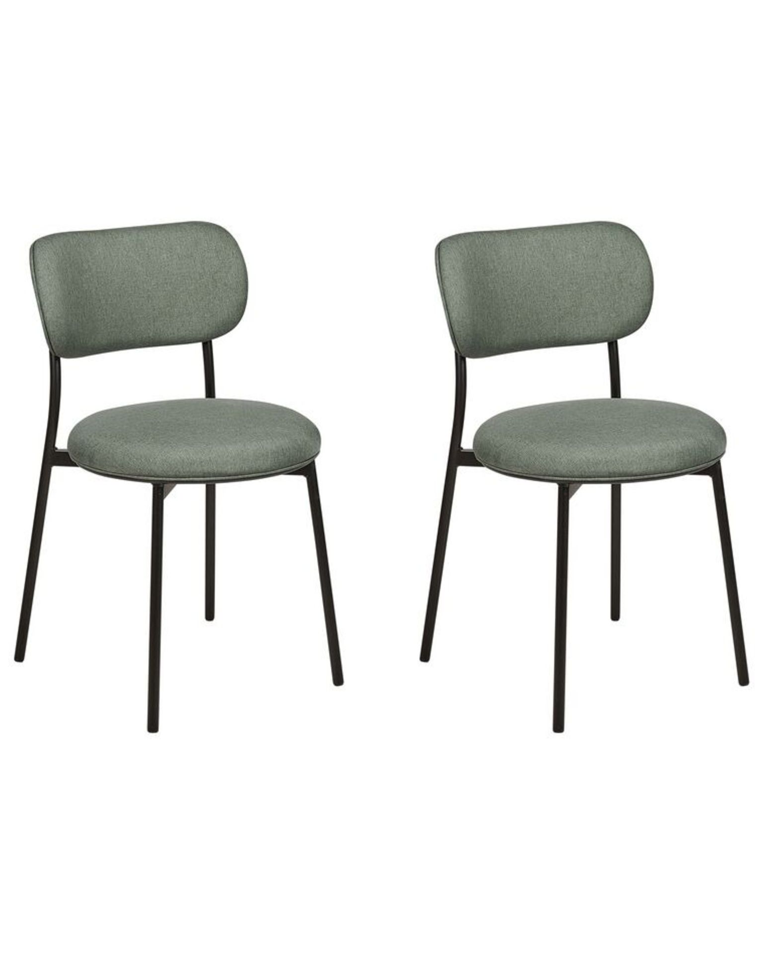 Set of 2 Fabric Dining Chairs Green CASEY RRP £150 - ER20