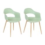 Set of 2 Dining Chairs Light Green UTICA RRP £200 - ER23