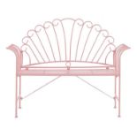 Metal Garden Bench Pink 125 cm CAVINIA RRP £200 - ER20