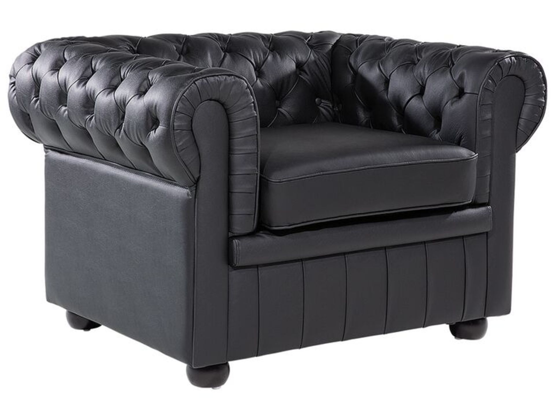 Leather Armchair Black CHESTERFIELD RRP £600 - ER20