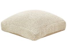 Cotton Floor Cushion 70 x 70 x 15 cm Beige JOARA RRP £200 - ER20