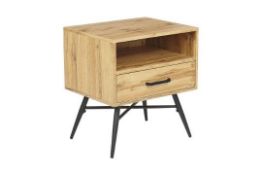 Lubock 1 Drawer Bedside Table Light Wood. - ER24. RRP £269.99