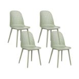 Set of 4 Dining Chairs Green EMORY RRP £150 - ER20