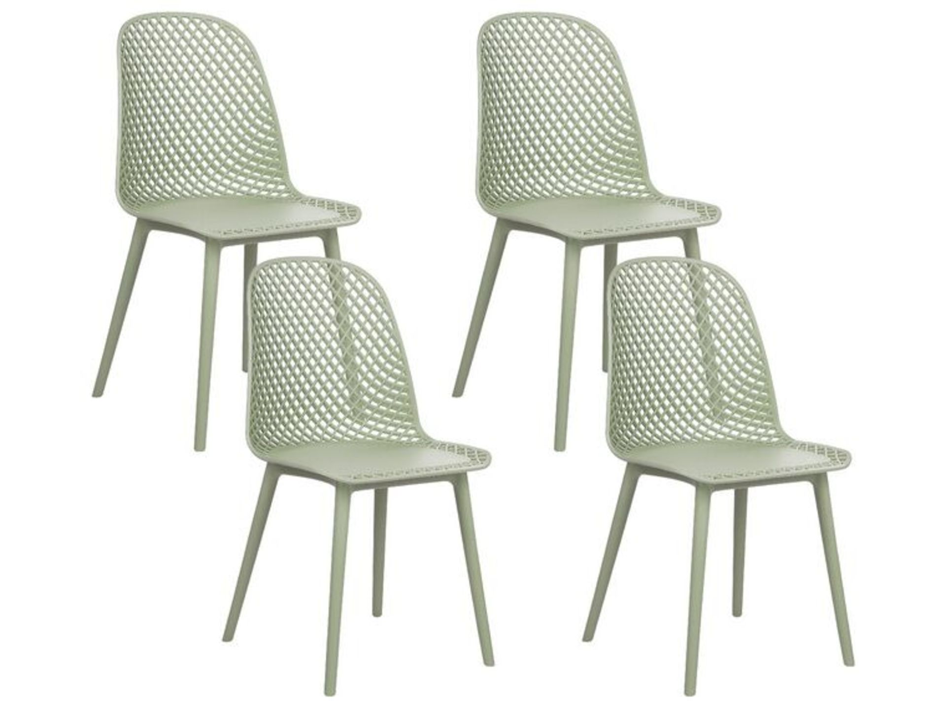 Set of 4 Dining Chairs Green EMORY RRP £150 - ER20