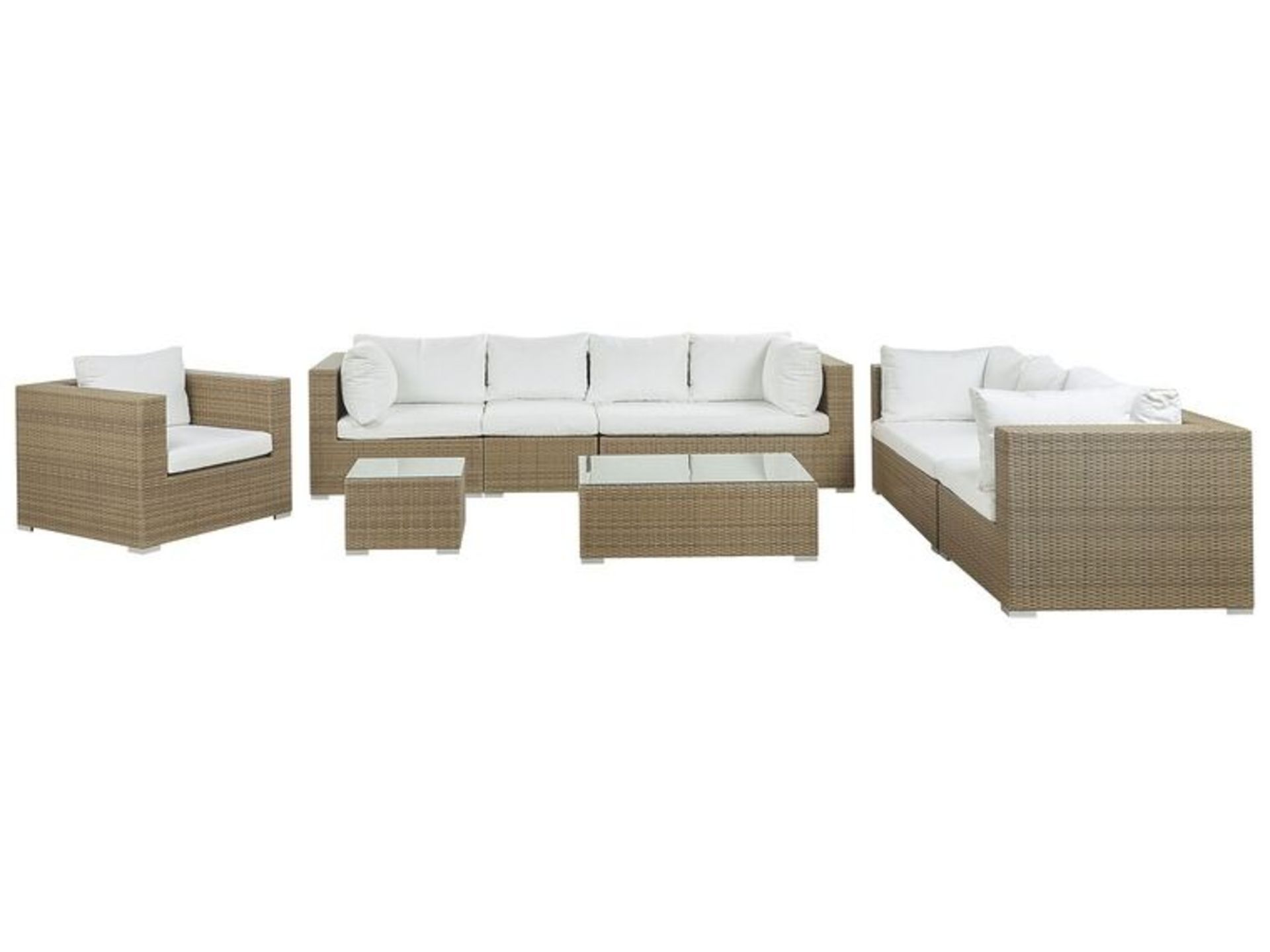 8 Seater PE Rattan Modular Garden Lounge Set Light Brown MAESTRO II RRP £2500 *3 Boxes* - ER20