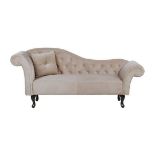 Lattes Left Hand Chaise Lounge Velvet Beige. - ER24. RRP £919.99.