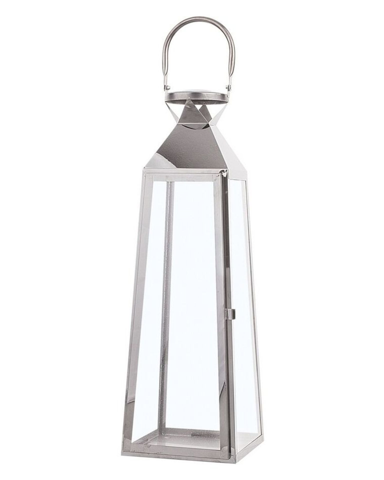 Steel Candle Lantern 42 cm Silver MUNOZ RRP £100 - ER20