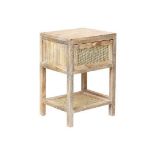 Esto Rattan 1 Drawer Bedside Table Light Wood. - ER23. RRP £119.99