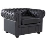 Leather Armchair Black CHESTERFIELD RRP £600 - ER20