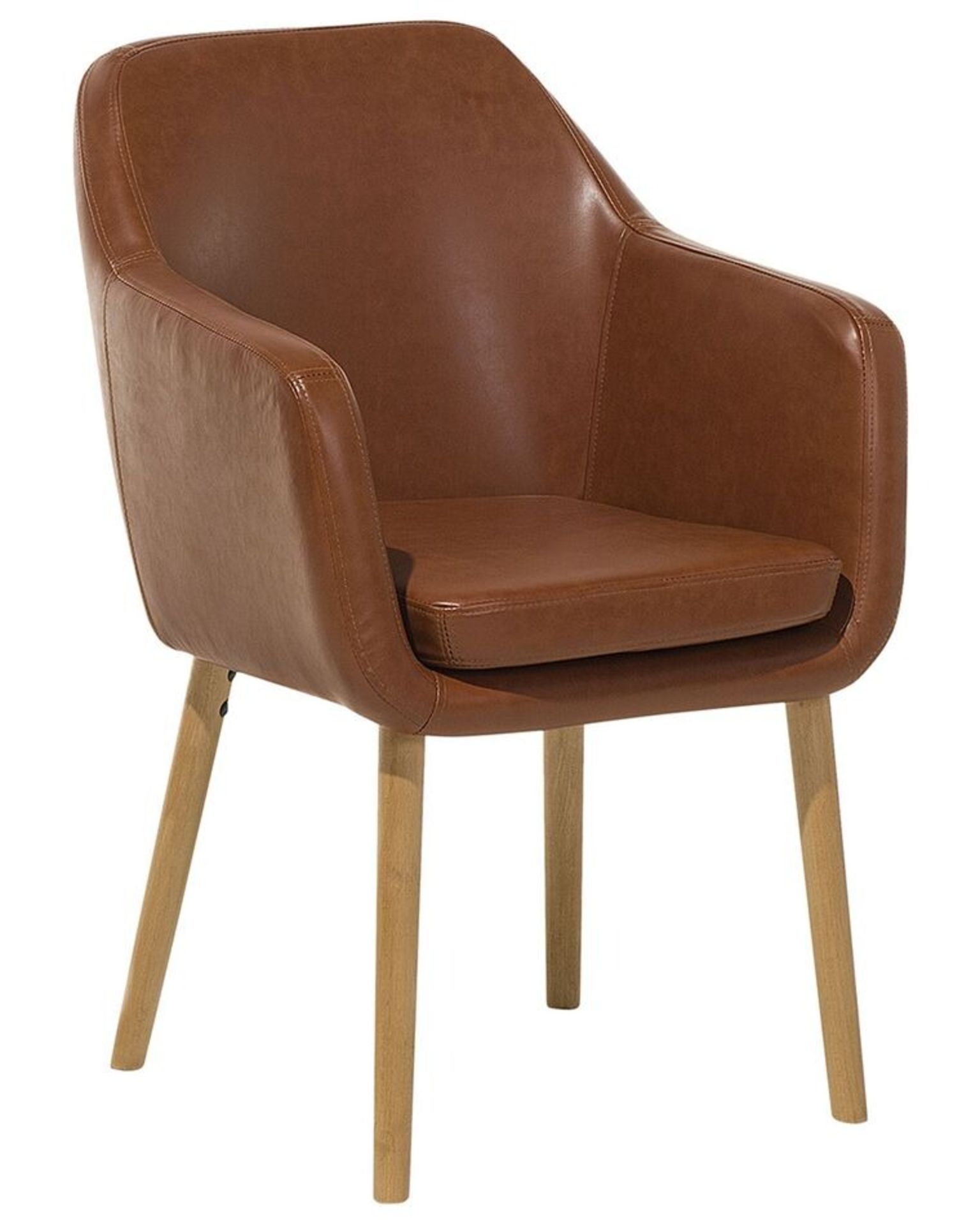 Faux Leather Dining Chair Golden Brown YORKVILLE RRP £150 - ER20